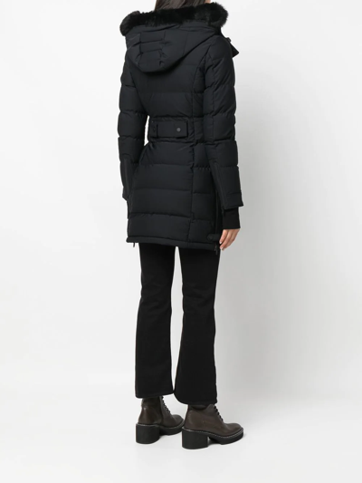 Shop Moose Knuckles Watershed Hooded Parka Coat In Schwarz