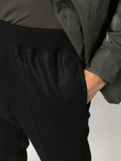 Shop Jil Sander Elasticated Wool Track Pants In Schwarz