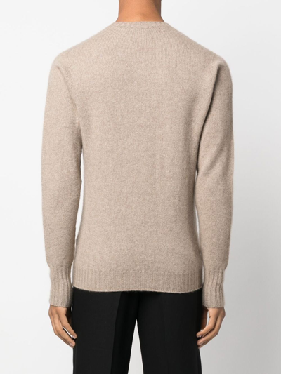 Drumohr Crew-neck Cashmere Jumper In Neutrals