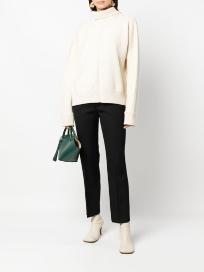 Jil Sander Straight Leg Plain Cropped Trousers In Schwarz