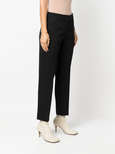 Jil Sander Straight Leg Plain Cropped Trousers In Schwarz