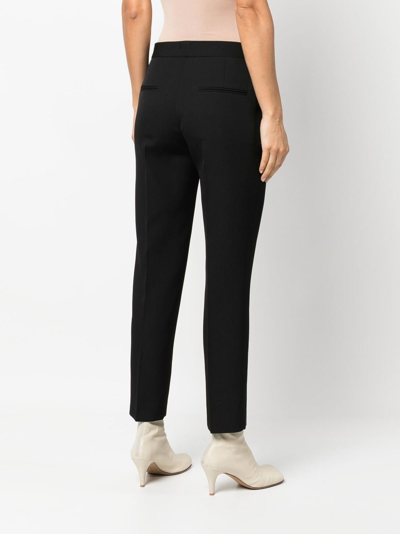 Jil Sander Straight Leg Plain Cropped Trousers In Schwarz