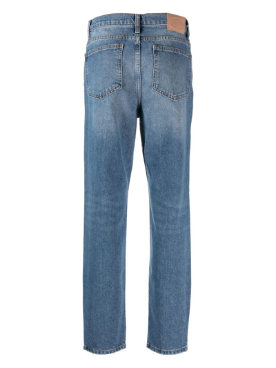 Shop Twinset Stonewashed Straight-leg Jeans In Blau