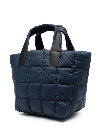 Shop Veecollective Quilted Tote Bag In Blau