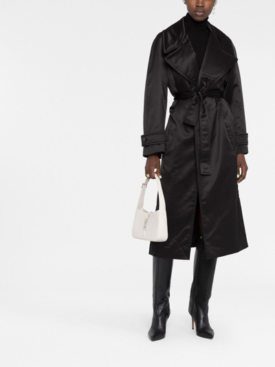 Saint Laurent Notched-lapel Single-breasted Coat In Black