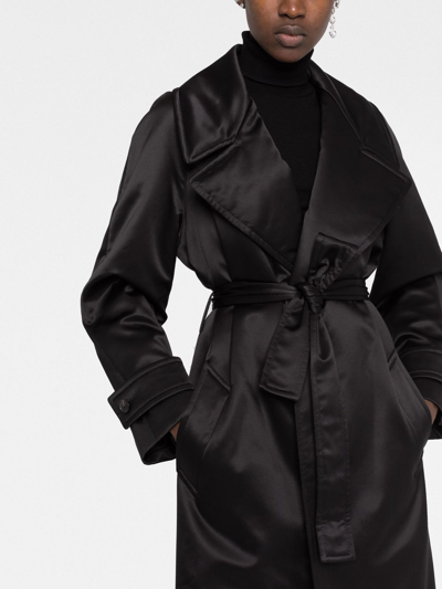 Saint Laurent Notched-lapel Single-breasted Coat In Black
