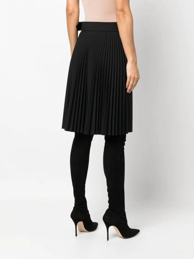 Shop Burberry Belted Midi Skirt In Schwarz