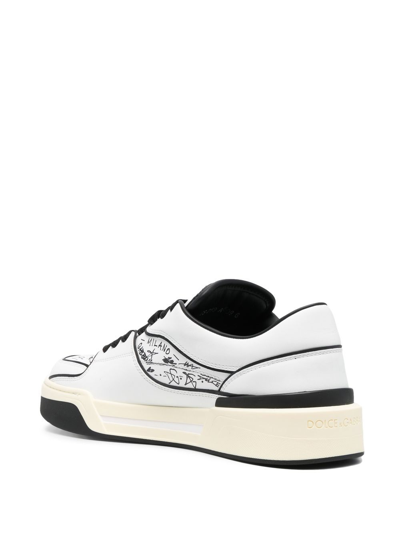 Shop Dolce & Gabbana New Roma Low-top Sneakers In Weiss