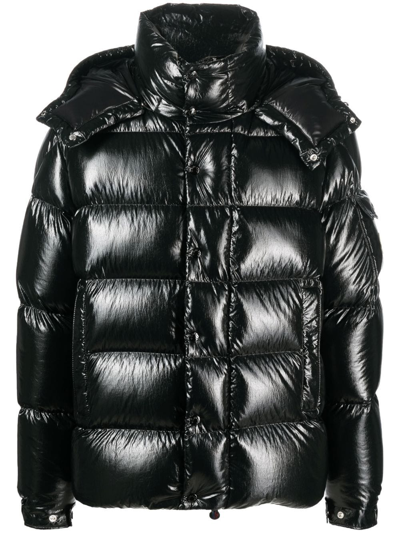 Moncler Maya Lacquered Down Jacket In Black | ModeSens