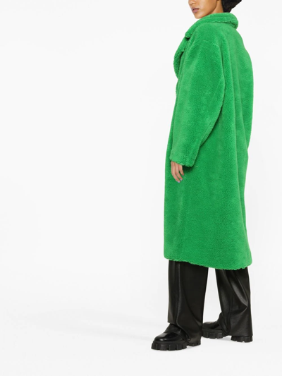Stand Studio Maria Oversized Faux Shearling Coat In Grün