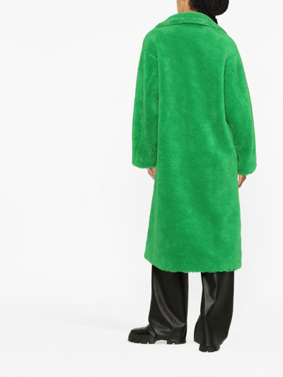 Stand Studio Maria Oversized Faux Shearling Coat In Grün