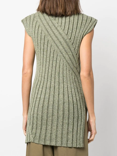 Colville Turtleneck Cap-sleeve Twisted Rib Tunic In Grün