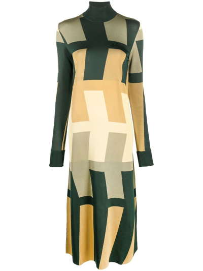 Shop Colville Arrow Geometric-pattern Dress In Green