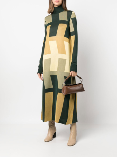 Shop Colville Arrow Geometric-pattern Dress In Green