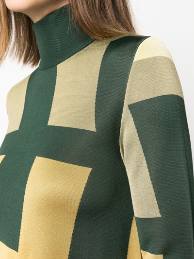 Shop Colville Arrow Geometric-pattern Dress In Green