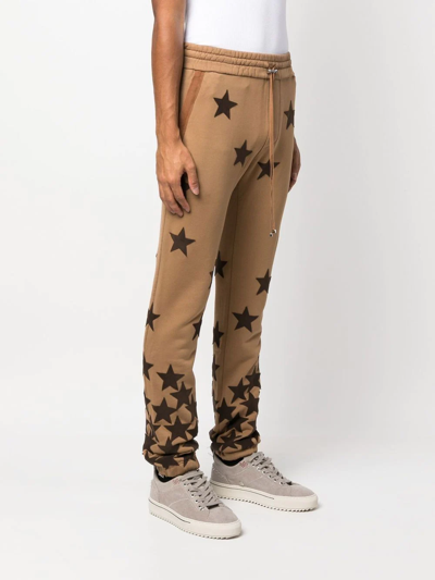 Shop Amiri Star-patch Track Pants In Braun