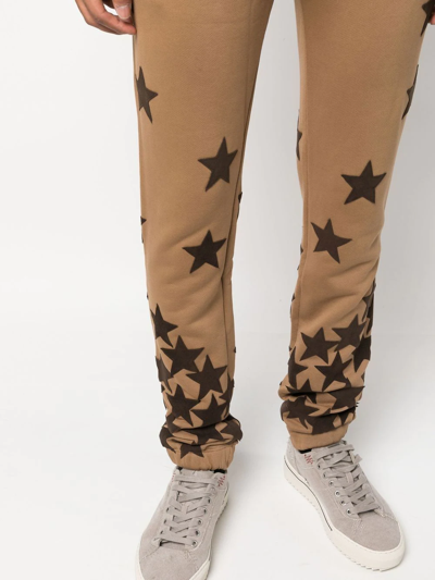 Shop Amiri Star-patch Track Pants In Braun