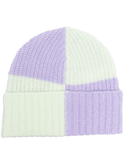 Shop Stine Goya Knitted Beanie Hat In Violett