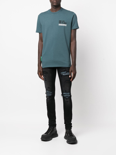 Dsquared2 Man T-shirt Deep Jade Size 3xl Cotton In Blau