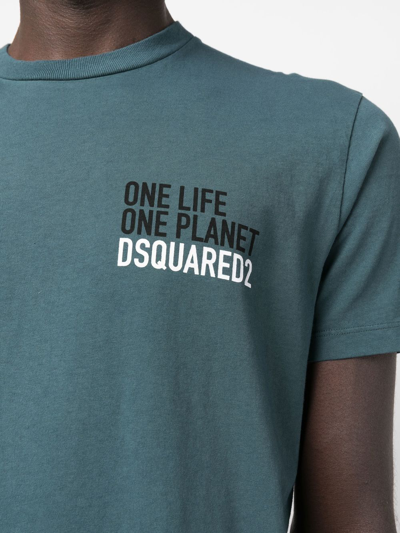 Dsquared2 Man T-shirt Deep Jade Size 3xl Cotton In Blau