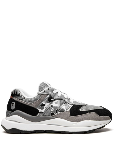 Shop New Balance X Bape 57/40 Low-top Sneakers In Grey