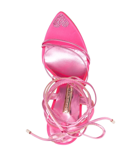 Shop Sophia Webster Amora Tie-detailed Stiletto Sandals In Rosa