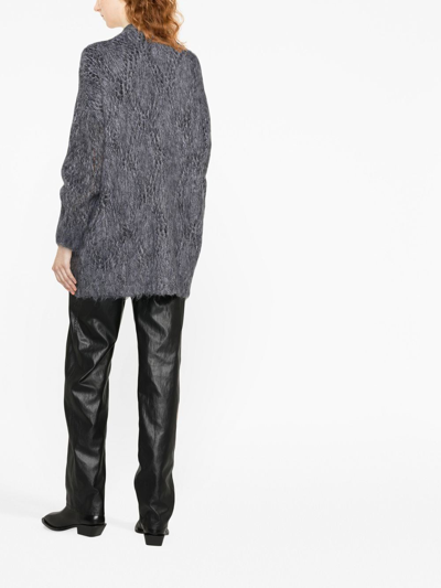 Shop Philosophy Di Lorenzo Serafini Textured Knitted Cardigan In Grau
