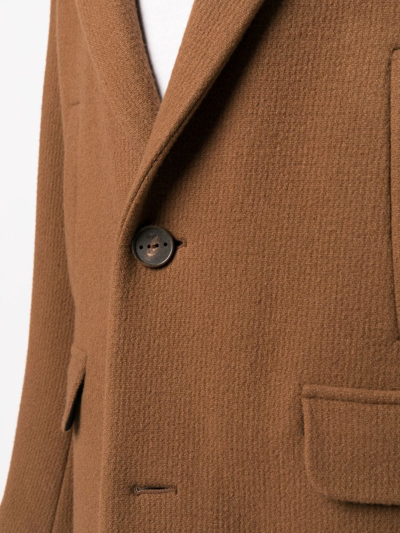 Shop Hevo Single-breasted Wool-blend Coat In Braun