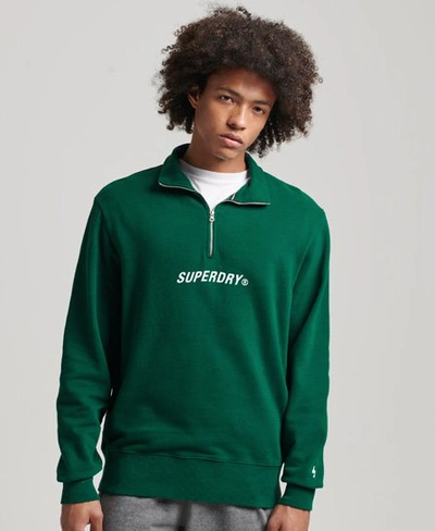 Superdry Men's Code Core Sport Half Zip Sweatshirt Green / Mid Pine - Size:  S | ModeSens