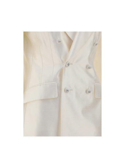 Shop Dolce & Gabbana Blazer Jacket In Bianco Panna