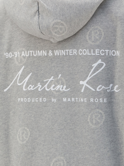 Shop Martine Rose Hoodie In Grey Marl With All Over R