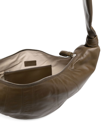 Shop Lemaire Soft Nappa Leather Large Croissant Bag In Dark Olive