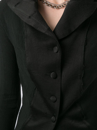 Shop Marc Le Bihan Women Stretchy Chiffon Panelled Jacket In Noir