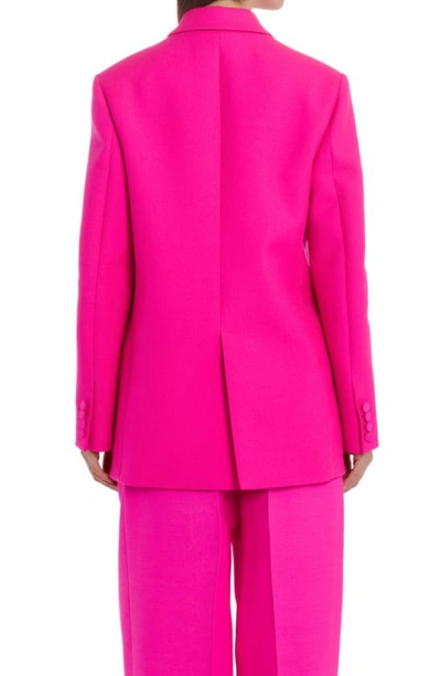 Shop Valentino Double Breasted Virgin Wool & Silk Blazer In Pink Pp Uwt