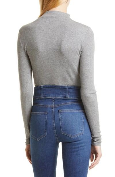 Shop Veronica Beard Theresa Ruched Funnel Neck Top In Heather Grey