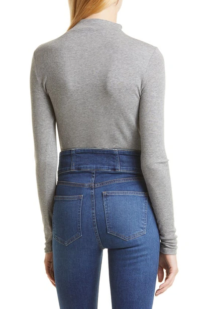 Veronica Beard Theresa Ruched Jersey Turtleneck Sweater In Heather Grey
