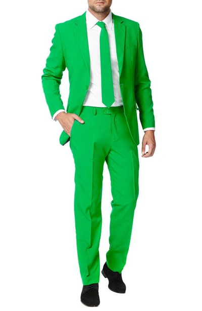 Shop Opposuits 'evergreen' Trim Fit Suit With Tie In Green