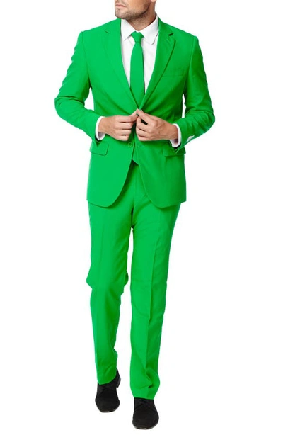 Shop Opposuits 'evergreen' Trim Fit Suit With Tie In Green