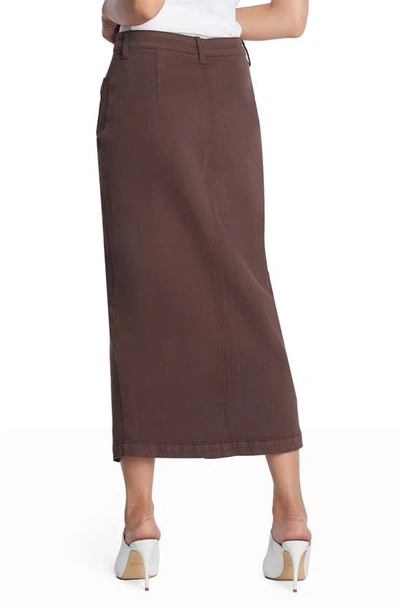 Shop Wash Lab Denim Carin Denim Maxi Skirt In Cocoa