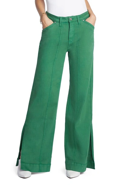Shop Wash Lab Denim Relaxed Straight Leg Jeans In Green Money