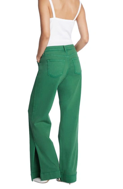 Shop Wash Lab Denim Relaxed Straight Leg Jeans In Green Money