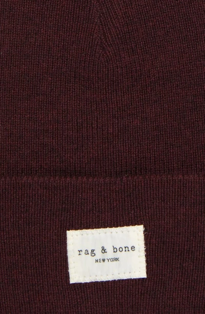 Shop Rag & Bone Icon Addison Wool Blend Beanie In Burgundy