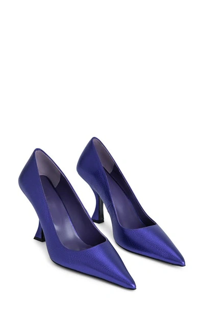 Shop By Far Viva Pointed Toe Pump In Ultra Violet