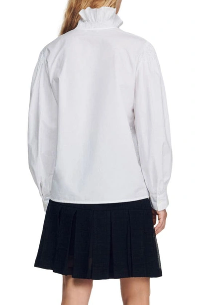 Shop Sandro Lisandra Button-up Shirt In White