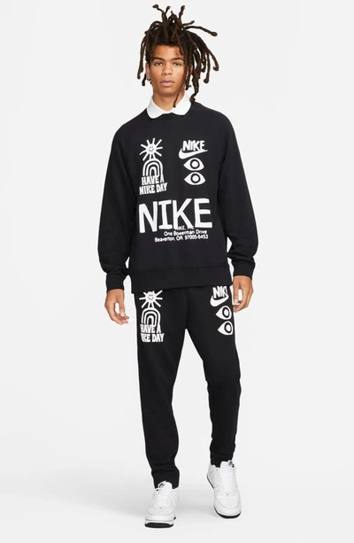 Nike Sportswear Have A Day French Terry Crewneck Sweatshirt In Black |  ModeSens
