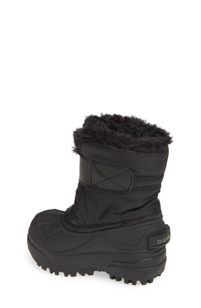 Shop Sorel Kids' Snow Commander Insulated Waterproof Boot In Black