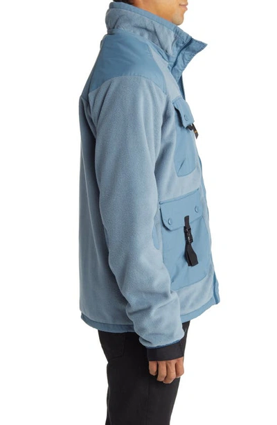 Shop Alpha Industries Mix Media Fleece & Nylon Jacket In Slate Blue