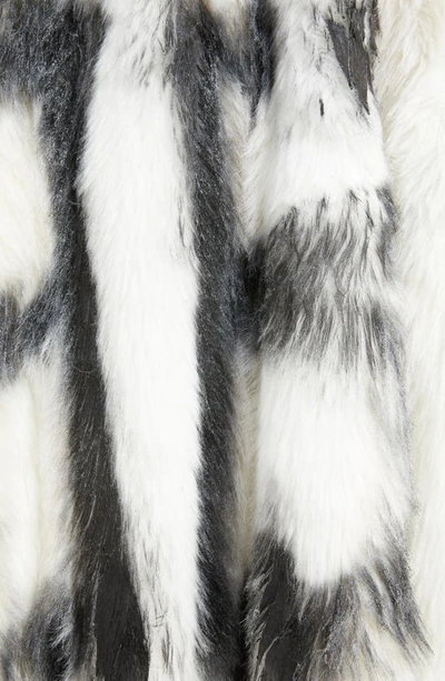 Shop Balenciaga Graffiti Logo Faux Fur A-line Coat In White