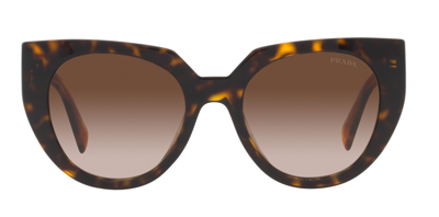 Shop Prada Brown Gradient Cat Eye Ladies Sunglasses Pr 14ws 2au6s1 52 In Brown,tortoise