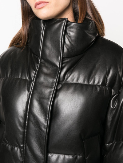 Shop Stand Studio Concealed-front Padded Jacket In Schwarz